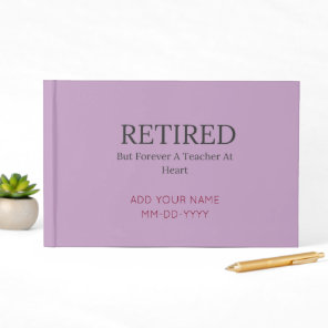 Personalized Teacher Retirement Minimalist Memory  Guest Book