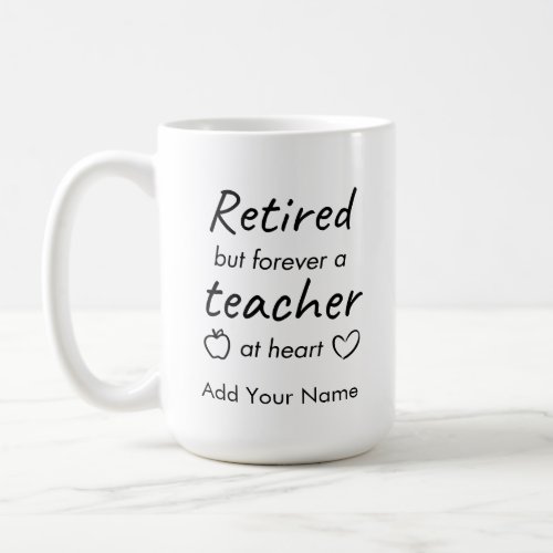 Personalized Teacher Retirement Modern Minimalist  Coffee Mug