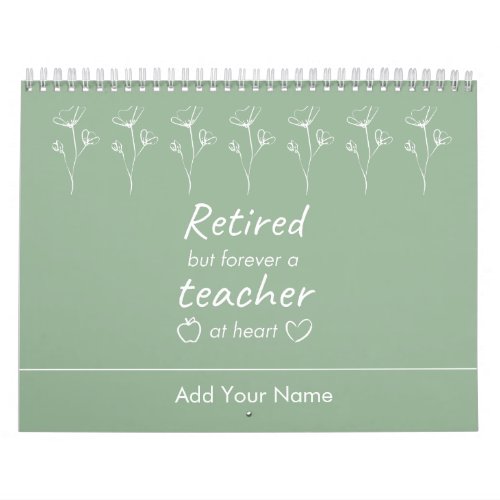 Personalized Teacher Retirement Newyear Gift  Calendar