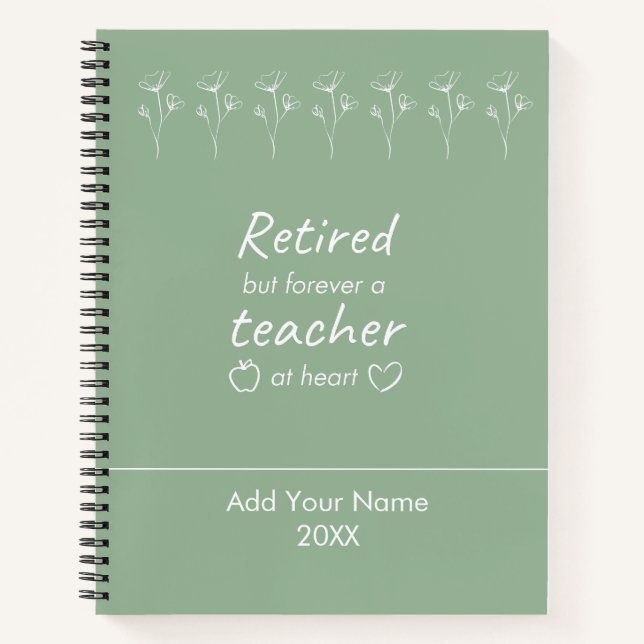 Personalized Teacher Retirement Newyear Gift  Notebook (Front)