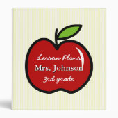 Personalized teacher school binder with red apple | Zazzle