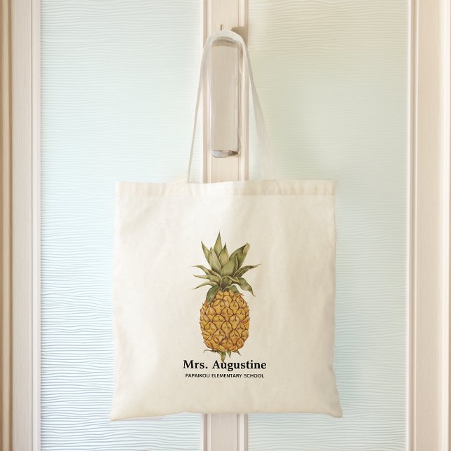 Personalized Teacher School Pineapple Tote Bag (Personalized Teacher School Pineapple Tote Bag)