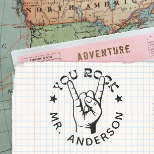 Personalized Teacher Stamp Gift You Rock