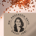 Personalized Teacher Stamp With Custom Photo Stamp<br><div class="desc">Personalized Teacher Stamp With Custom Photo Stamp.
Please contact me if you need any help creating a Head Profile Logo for you.</div>