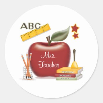 Personalized Teacher Stickers by mybabybundles at Zazzle