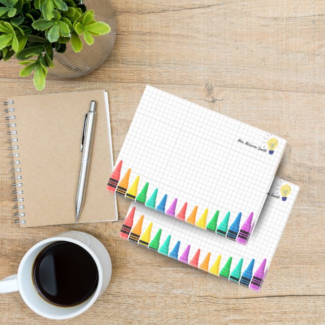 Personalized Teacher Sticky Notes – Colorful Penci (Personalized Teacher Sticky Notes – Colorful Pencil Design)