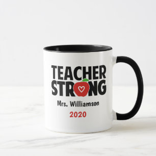 Personalized Teacher Strong With Editable Year Mug