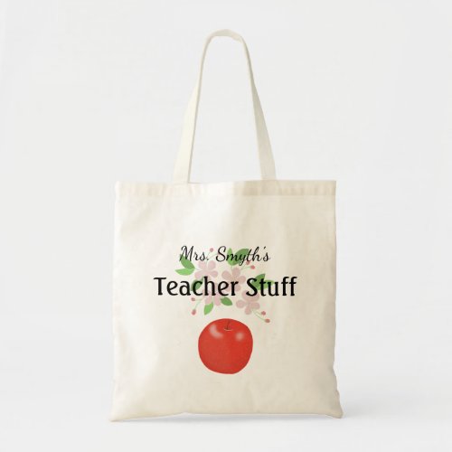 Personalized teacher stuff custom end of term gift tote bag