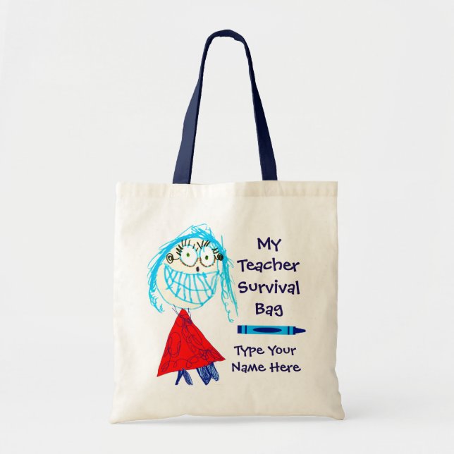 Personalized Teacher Survival Tote Bag (Front)