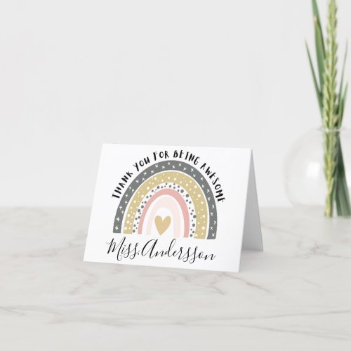 Personalized Teacher Thank You Card