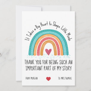 Personalized Teacher Thank You Card – Rainbow Quot