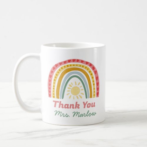 Personalized Teacher Thank You Rainbow Gift Coffee Coffee Mug