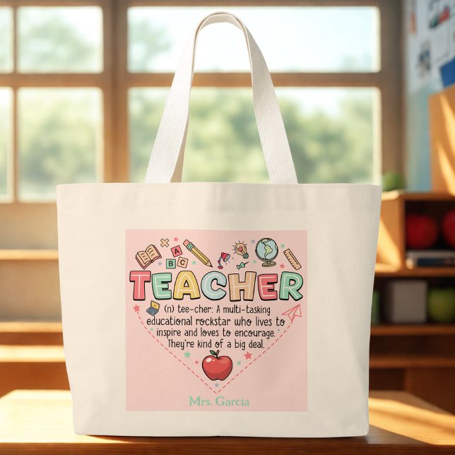 Personalized Teacher Tote Bag (Creator Uploaded)