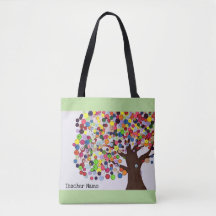 Personalized teacher tote bag-the learning tree