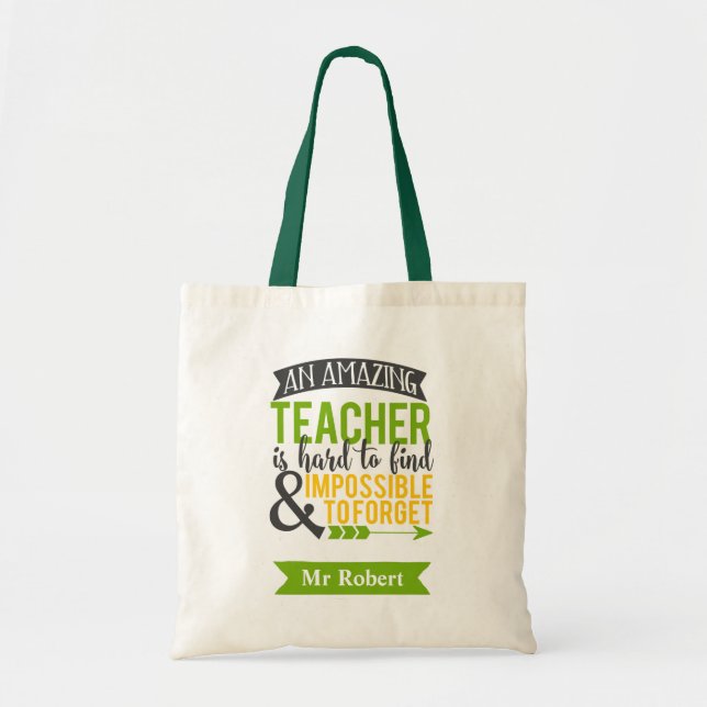 Personalized Teacher Tote Bags (Amazing Teacher) (Front)