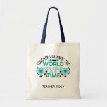 Personalized Teacher Tote Bags Change The World at Zazzle