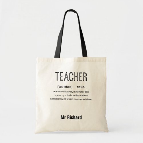 Personalized Teacher Tote Bags Definition