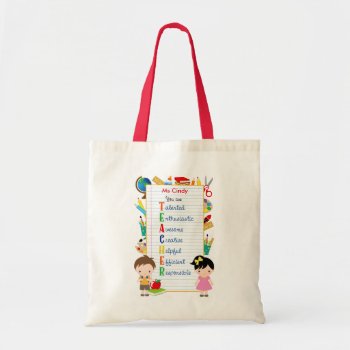 Personalized Teacher Tote Bags (stationeries) by CallaChic at Zazzle