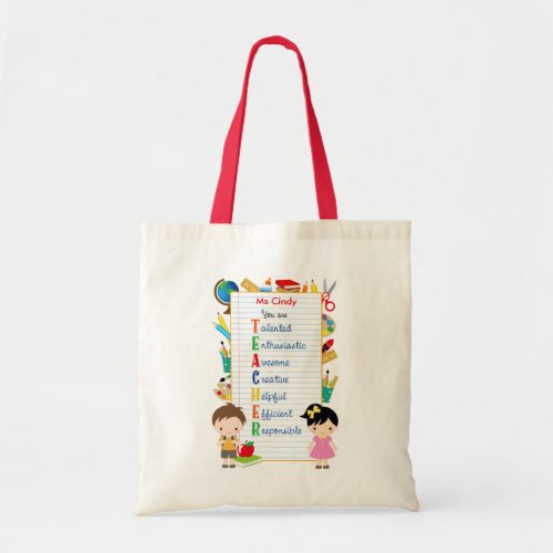 Personalized Teacher Tote Bags Stationeries