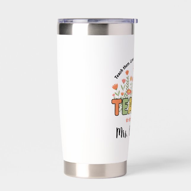 Personalized Teacher Tumbler With Name, Favorite T (Left)