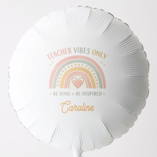 Personalized Teacher Vibes Only Balloon