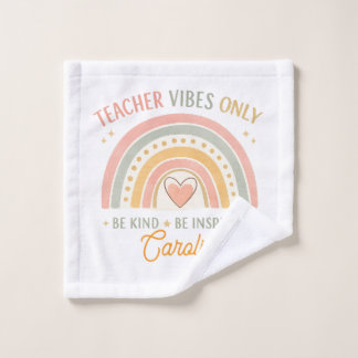 Personalized Teacher Vibes Only Hand Towel