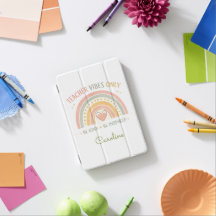 Personalized Teacher Vibes Only iPad Case