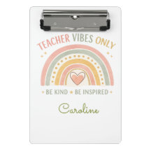 Personalized Teacher Vibes Only Mini Clipboard