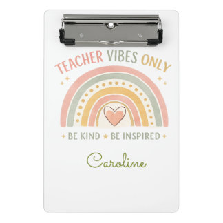 Personalized Teacher Vibes Only Mini Clipboard