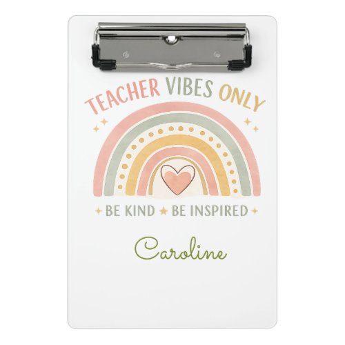 Personalized Teacher Vibes Only Mini Clipboard