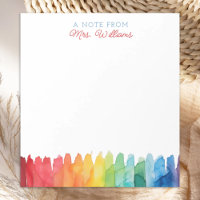 Personalized Teacher Watercolor Rainbow
