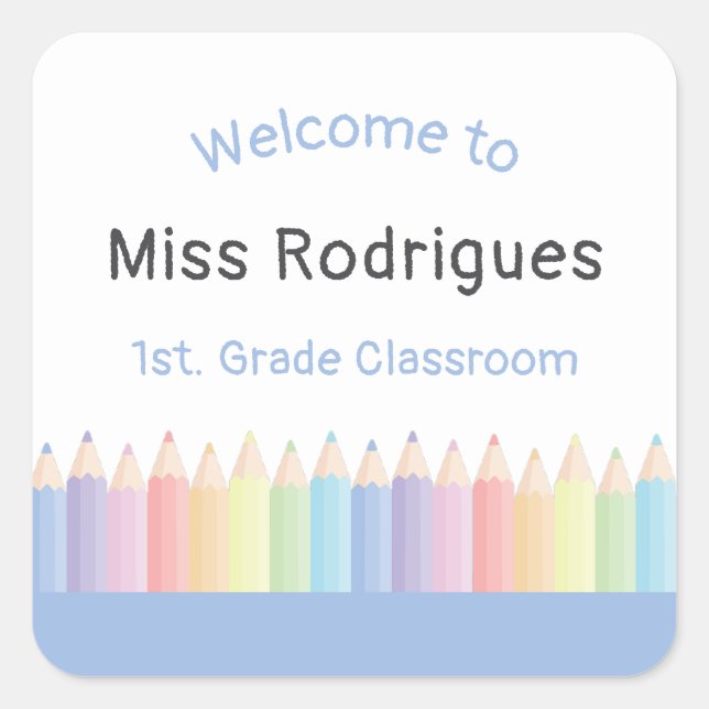 Personalized Teacher Welcome To Classroom Square Sticker (Front)