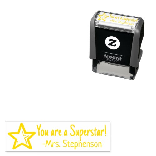 Personalized Teacher You are a Superstar Star Self_inking Stamp
