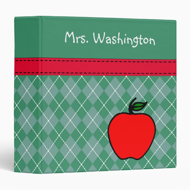 Personalized Teacher's Apple Binder (Front/Spine)