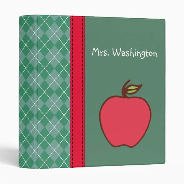 Personalized Teacher's Apple Binder (Front/Spine)