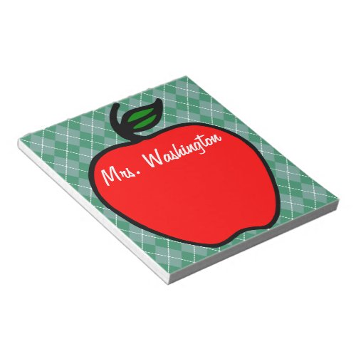 Personalized Teachers Apple Notepad Gift Present