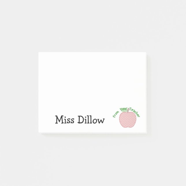 Personalized Teacher's Apple Post-it's Post-it Notes (Front)