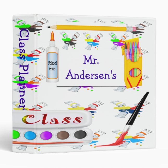 Personalized Teachers Art Class Binder / Planner (Front/Spine)