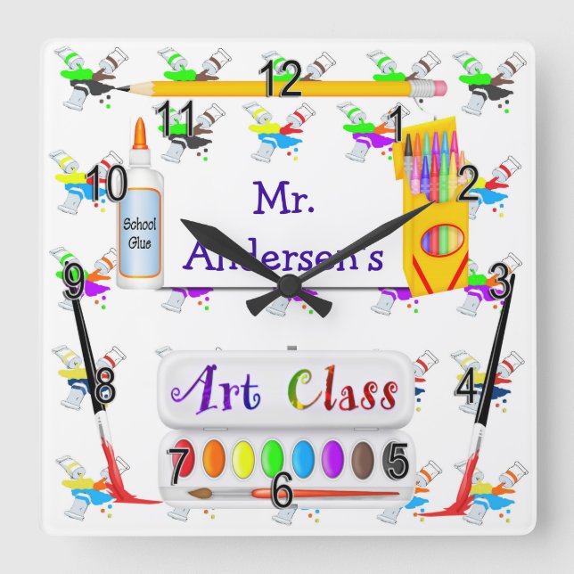 Personalized Teachers Art Class Clock (Front)
