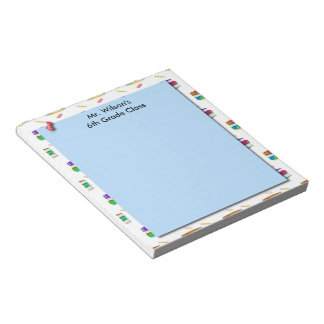 Personalized Teachers Books Blue Paper Notepad