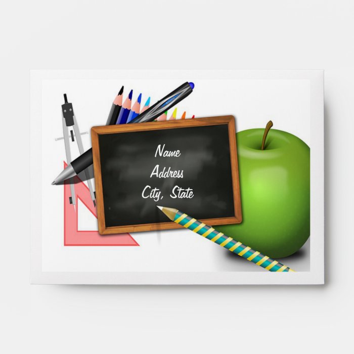 Personalized Teacher's Chalkboard Envelopes