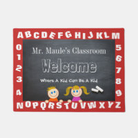 Personalized Teacher's Classroom Alphabet Welcome Doormat