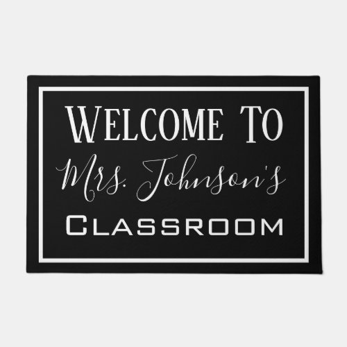 Personalized Teachers Classroom Modern Door Mat