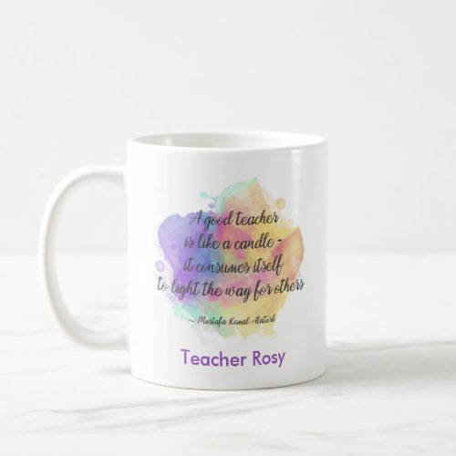 Personalized Teachers Coffee Mugs Candle Quote