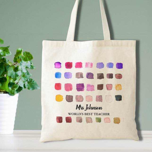 Personalized Teacher's Colorful Tote Bag (Creator Uploaded)