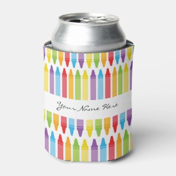 Personalized Teacher's Crayons Can Cooler by suchicandi at Zazzle