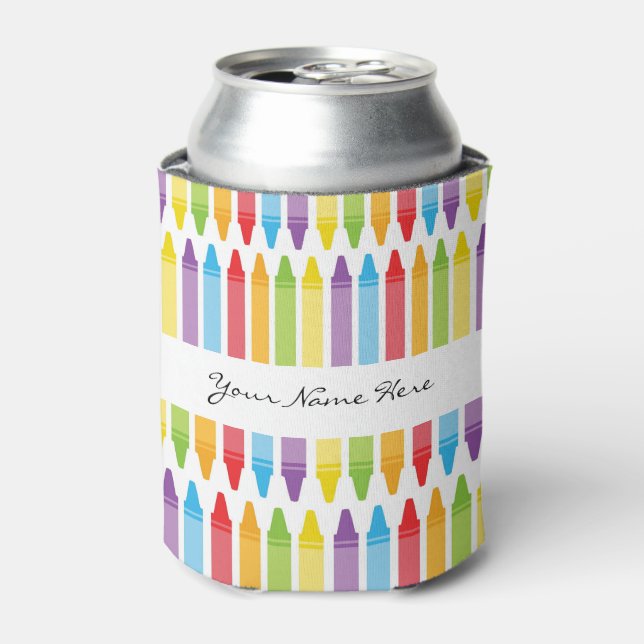 Personalized Teacher's Crayons Can Cooler (Can Front)