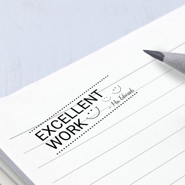 Personalized Teachers Excellent Work Rubber Stamp (Personalized Teachers Excellent Work Rubber Stamp)