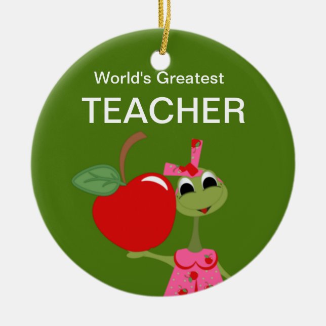 Personalized Teacher's Frog Ornament (Front)