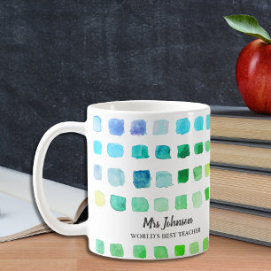 Personalized Teacher's Green Coffee Mug